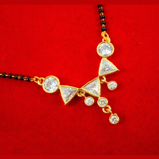 ME72 Daphne Classy Daily Wear Zircon Studded Golden Mangalsutra Valentine Special -1