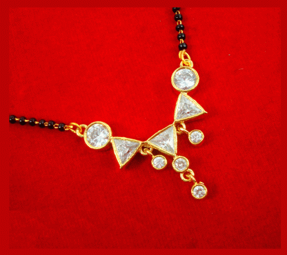 ME72 Daphne Classy Daily Wear Zircon Studded Golden Mangalsutra Valentine Special -1