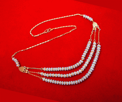 NC40 Daphne Handmade Golden beads Zircon Chain for Women-1