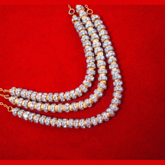 NC40 Daphne Handmade Golden beads Zircon Chain for Women closer view