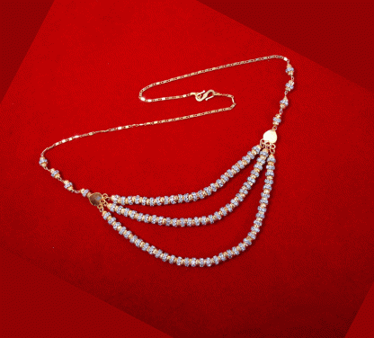 NC41 Stylish Handmade Golden beads Zircon Chain for Women-1