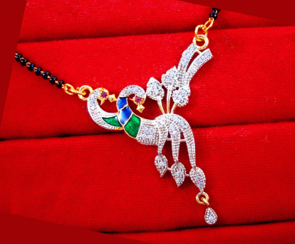 S921 Daphne Zircon Peacock Meenakari Mangalsutra for Women