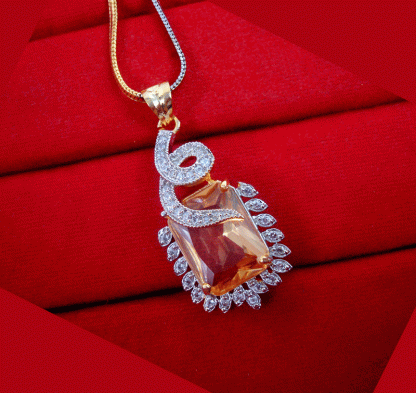 ZR20 Daphne Glitz Premium Quality Amber Zircon Pendant Gift for Wife