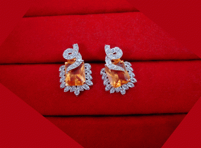 ZR20 Daphne Glitz Premium Quality Amber Zircon With Earrings Gift for Wife