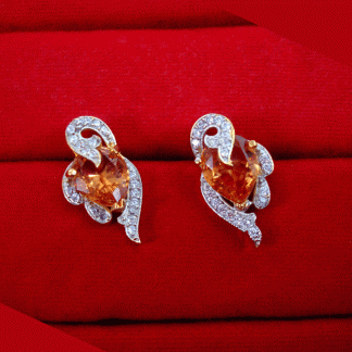 ZR21 Dazzling Fine Zircon Amber Shade Earrings Valentine Special