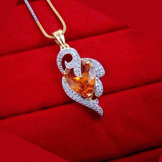 ZR21 Dazzling Fine Zircon Amber Shade Pendant Valentine Special