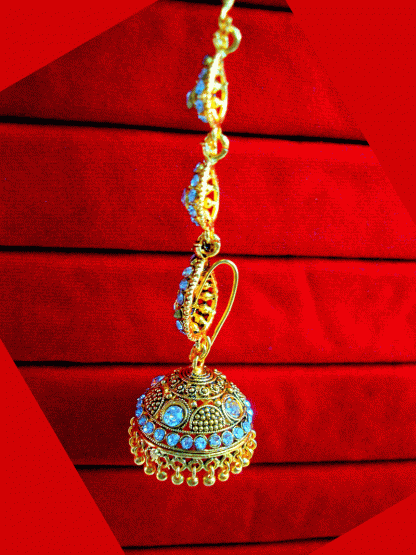 KE91 Daphne South Indian Three Step Long Jhumki Gold Plated Wedding Earrings - Back Hook
