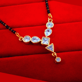 ME81 Daphne Classy Daily Wear Zircon Studded Golden Mangalsutra Gift For Wife close up