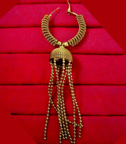 JM21 Daphne Golden Round Tassel Bali Earring For Women Valentine Special OPEN VIEW