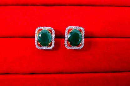 ZR30 Stylish Fine Zircon Emerald Shade Earrings Gift For Wife