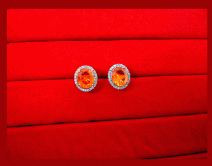 ZR32 Daphne Beautiful Oval Shape Fire Opal Shade Earrings Gift for Wife