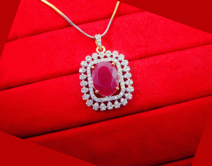 ZR33 Stylish Fine Zircon Ruby Shade Pendant Gift For Wife