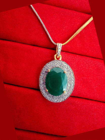 ZR34 Daphne Fascinating Zircons Emerald Pendant Special Gift For WIfe