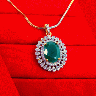 ZR36 Daphne Stylish Zircon Emerald Pendant Gift For Wife