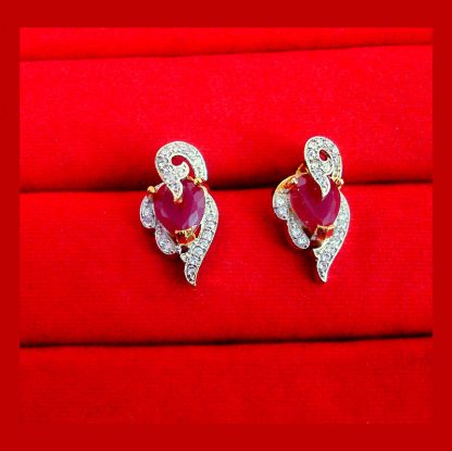 ZR40 Dazzling Fine Zircon Ruby ShadeWith Earrings For Women Close Up