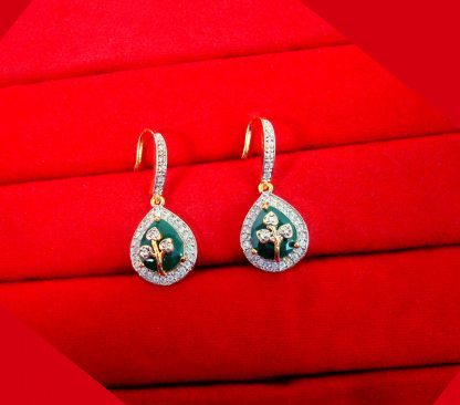 ZR41 Dazzling Fine Zircon Emerald Shade Earrings For Women