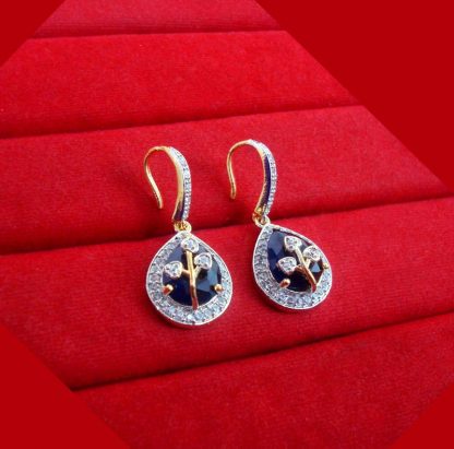 ZR42 Stylish Zircon Navy Blue Earrings Wedding Special