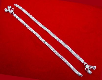 AN12 Daphne Silvery Traditional Classy Anklets Pairs for Women Full View