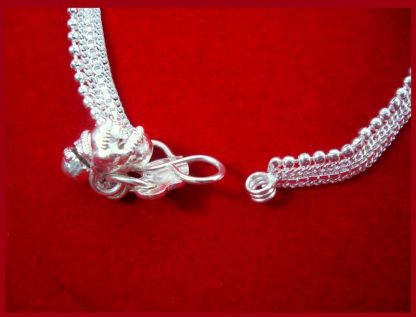 AN12 Daphne Silvery Traditional Classy Anklets Pairs for Women Open View