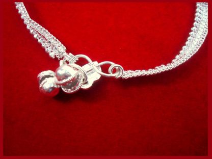 AN12 Daphne Silvery Traditional Classy Anklets Pairs for Women lock view