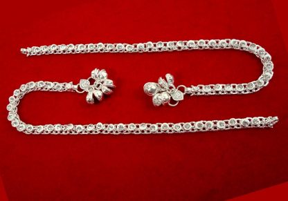 AN13 Daphne Silvery Traditional Classy Anklets Pairs for Women-1