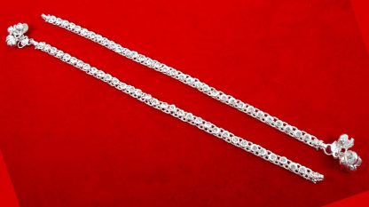 AN13 Daphne Silvery Traditional Classy Anklets Pairs for Women Full View