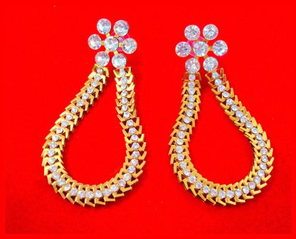 FE50 Daphne Shining Fancy Golden Party wear Earrings For Women full view