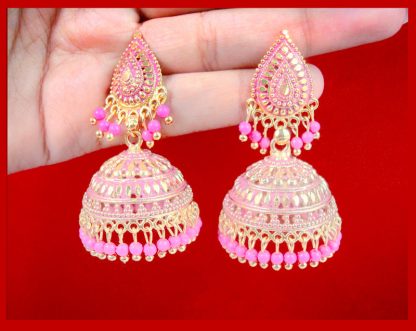 JM29 Daphne Indian Bollywood Variation Earrings Jhumka Party Wedding Events For Women Front View