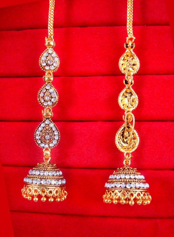JM45 Daphne Indian Bollywood Variation Earrings Jhumka Party Wedding Events For Women back view