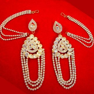 KE94 Daphne Magnificent Zircon Chandelier Earrings With Kaan Chain For Wedding Events