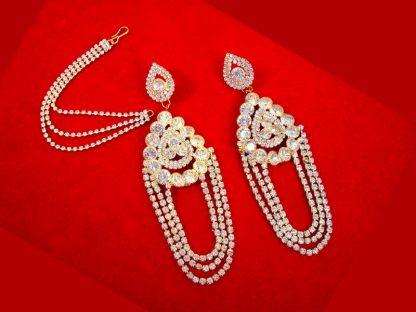 KE94 Daphne Magnificent Zircon Chandelier Earrings Kaan Chain For Wedding Events