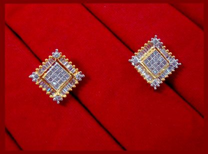 PN45 Daphne Golden Shiny Square Earrings Set for Women Gift for Wife