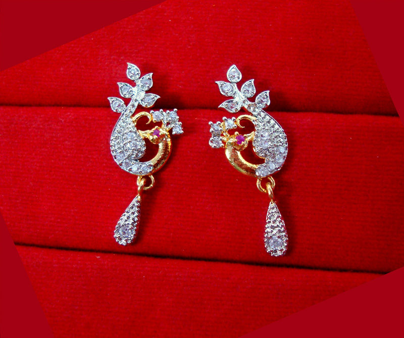 S98 Daphne Dazzling Zircon Peacock Earrings For Women Wedding Special