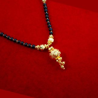 T97 Daphne Handmade gold beads Mangalsutra Chain for Women close up