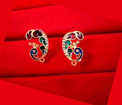 ZR46 Daphne Elegant Peacock Meenakari Kundan Earring For Wedding Events