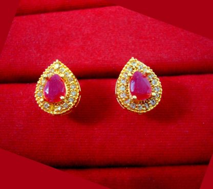 ZR48 Daphne Pink Shade Meenakari Kundan Earring For Wedding Events