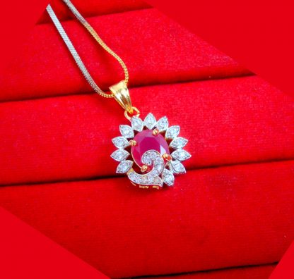 Daphne Zircon Studded Gold Plated Pendant Gift For Mom ZR56