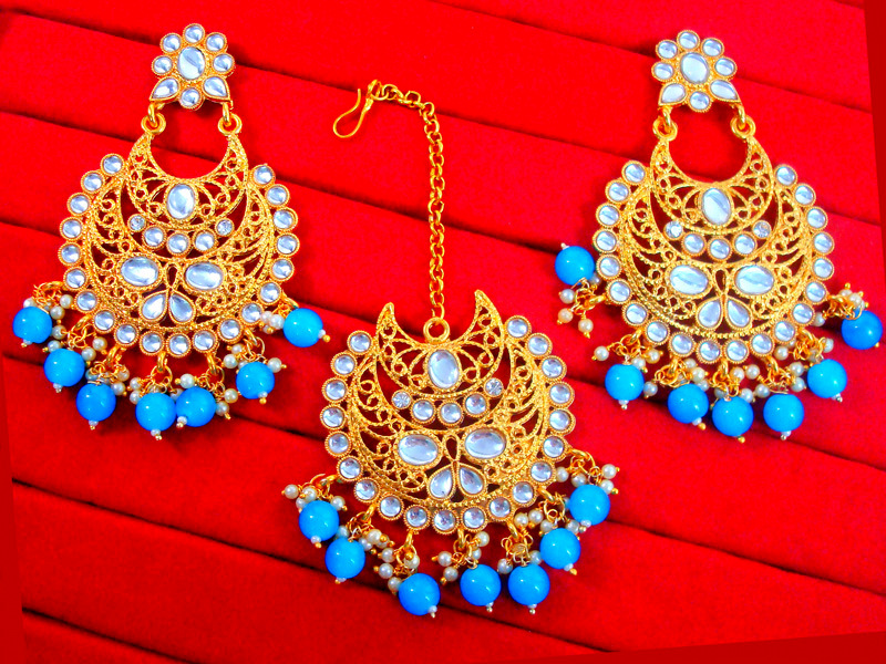 Beautiful Stylish Golden Designer Mangtika With Earrings For Women And  Girls at Rs 599/pair | Malad West | Mumbai | ID: 23309698130