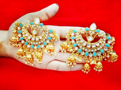 JM36 Daphne Gold plated Ethnic Traditional Handmade Pearls Jhumki For Women