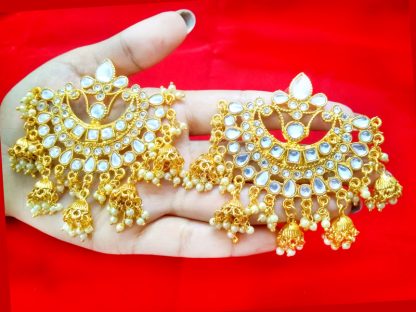 JM38 Daphne Gold plated Ethnic Traditional Handmade Pearls Jhumki For Women