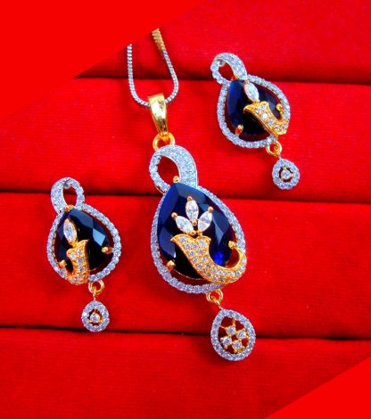 PN51 Daphne Premium Zircon Studded Gold Plated Pendant Earrings Gift For Mom