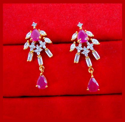 PN53 Daphne Premium Zircon Flora Gold Plated Earrings Gift For Mom