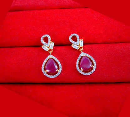 PN57 Daphne Premium Zircon Flora Leaf Gold Plated Earrings Gift For Mom