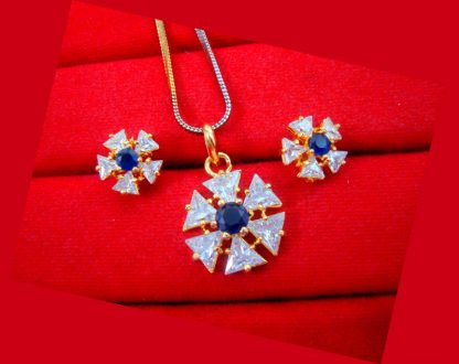 PN70 Flower Zircon Studded Pendant Earrings Gift For Mom