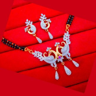 S100 Daphne Dazzling Zircon Peacock Mangalsutra For Women