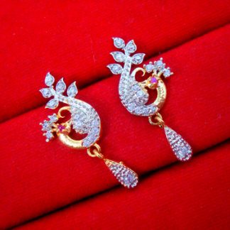 S100 Daphne Dazzling Zircon Peacock Mangalsutra For Women Earrings Wedding Special