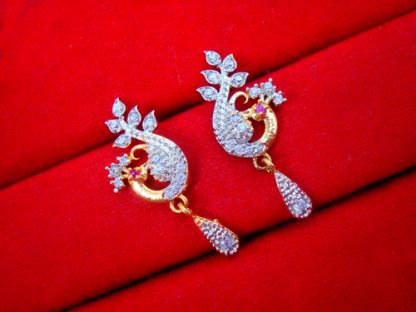 S100 Daphne Dazzling Zircon Peacock Mangalsutra For Women Earrings Wedding Special