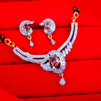 ZM17 Daphne Indian Fashion Zircon Ruby Mangalsutra Set Gift For Wife