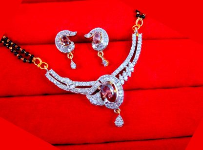 ZM17 Daphne Indian Fashion Zircon Ruby Mangalsutra Set Gift For Wife