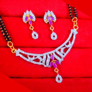 ZM18 Daphne Indian Fashion Zircon Ruby Mangalsutra Set Gift For Wife